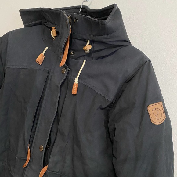 Fjallraven Women's Sarek Parka Coat Down Black Size L but fits like M - Picture 5 of 10